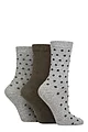 Women's 3 Pair SOCKSHOP TORE 100% Recycled Cotton Polka Dot Patterned Socks - Spots Light Grey