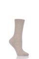 Ladies 1 Pair Pantherella 85% Cashmere Rib Socks - Natural