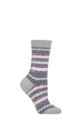 Ladies 1 Pair Pantherella Skye 85% Cashmere Traditional Fair Isle Socks - Light Grey