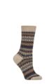Women's 1 Pair Pantherella Violet Fairisle Cashmere Socks - Natural