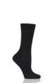 Ladies 1 Pair Pantherella Classic Merino Wool Ribbed Socks - Black
