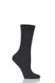 Ladies 1 Pair Pantherella Classic Merino Wool Ribbed Socks - Charcoal