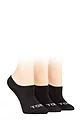 Women's 3 Pair SOCKSHOP TORE 100% Recycled Plain Cotton High Cut Ped Socks - Black