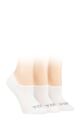 Ladies 3 Pair SOCKSHOP TORE 100% Recycled Plain Cotton High Cut Ped Socks - White