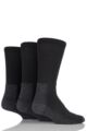 Mens 3 Pair Workforce Safety Boot Socks - Black