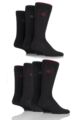 Mens 7 Pair Jeff Banks New Oxford Plain Socks with Contrast Tipping - Black