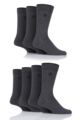 Mens 7 Pair Jeff Banks New Oxford Plain Socks with Contrast Tipping - Charcoal