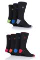 Mens 7 Pair Jeff Banks New Oxford Plain Socks with Contrast Tipping - Black Multi