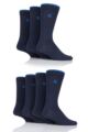 Mens 7 Pair Jeff Banks New Oxford Plain Socks with Contrast Tipping - Navy