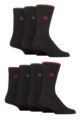 Mens 7 Pair Jeff Banks Plain Recycled Cotton Socks - Black