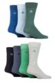 Mens 7 Pair Jeff Banks Plain Recycled Cotton Socks - Forest Green / Light Blue / Cobalt