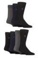 Mens 7 Pair Jeff Banks Plain Recycled Cotton Socks - Black / Navy / Charcoal