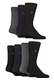 Mens 7 Pair Jeff Banks Plain Recycled Cotton Socks - Black / Navy / Charcoal