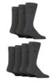 Mens 7 Pair Jeff Banks Plain Recycled Cotton Socks - Dark Charcoal