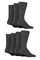 Mens 7 Pair Jeff Banks Plain Recycled Cotton Socks - Dark Charcoal