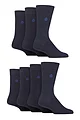 Mens 7 Pair Jeff Banks Plain Recycled Cotton Socks - Navy