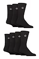 Mens 7 Pair Jeff Banks Polyester and Recycled Cotton Sports Crew Socks - Black