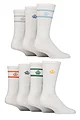 Mens 7 Pair Jeff Banks Polyester and Recycled Cotton Sports Crew Socks - White Striped