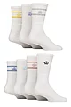 Mens 7 Pair Jeff Banks Polyester and Recycled Cotton Sports Crew Socks - White Stripes