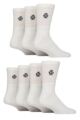 Mens 7 Pair Jeff Banks Polyester and Recycled Cotton Sports Crew Socks - White