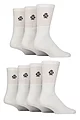 Mens 7 Pair Jeff Banks Polyester and Recycled Cotton Sports Crew Socks - White