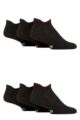 Mens 6 Pair Jeff Banks Sport Trainer Liner Socks - Black