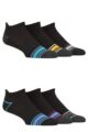 Mens 6 Pair Jeff Banks Sport Trainer Liner Socks - Black Colour Block