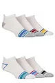 Mens 6 Pair Jeff Banks Sport Trainer Liner Socks - White Colour Block