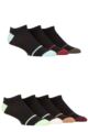 Mens 7 Pair Jeff Banks Recycled Cotton Patterned Trainer Socks - Black