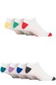 Mens 7 Pair Jeff Banks Patterned Cotton Trainer Socks - White Red