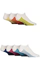 Mens 7 Pair Jeff Banks Recycled Cotton Patterned Trainer Socks - Sole Whites