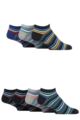 Mens 7 Pair Jeff Banks Striped Recycled Cotton Trainer Socks with Arch Supports - Stripe Multi
