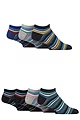 Mens 7 Pair Jeff Banks Striped Recycled Cotton Trainer Socks with Arch Supports - Stripe Multi