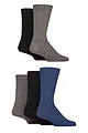Mens 5 Pair Jeff Banks Cotton Blend Crew Socks - Black / Navy / Grey