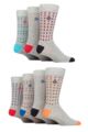 Mens 7 Pair Jeff Banks Recycled Cotton Patterned Socks - Double Dots Light Grey