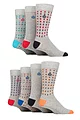 Mens 7 Pair Jeff Banks Recycled Cotton Patterned Socks - Double Dots Light Grey