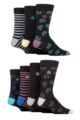 Mens 7 Pair Jeff Banks Recycled Cotton Patterned Socks - Swirl Black