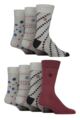 Mens 7 Pair Jeff Banks Recycled Cotton Patterned Socks - Spot Grey