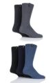 Mens 5 Pair Jeff Banks Greenwich Wool Mix Leisure Socks - Black / Navy / Grey