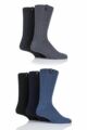 Mens 5 Pair Jeff Banks Recycled Polyester and Wool Boot Socks - Black / Navy / Grey