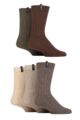 Mens 5 Pair Jeff Banks Recycled Polyester and Wool Boot Socks - Beige / Browns