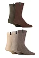 Mens 5 Pair Jeff Banks Recycled Polyester and Wool Boot Socks - Beige / Browns