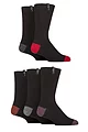 Mens 5 Pair Jeff Banks Recycled Wool Boot Socks - Black