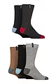 Mens 5 Pair Jeff Banks Recycled Wool Boot Socks - Charcoal