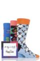 Mens and Ladies 3 Pair Happy Socks Andy Warhol Socks in Gift Box - Assorted