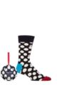 Mens and Ladies 1 Pair Happy Socks Big Dot Snowman Gift Boxed Socks - Multi