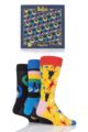 Mens and Ladies 3 Pair Happy Socks The Beatles 2019 Gift Boxed Cotton Socks - Assorted