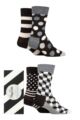 Happy Socks 4 Pair Classic Black & White Gift Boxed Socks - Multi