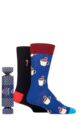 Mens and Ladies 2 Pair Happy Socks Candy Cane & Cocoa Gift Boxed Socks - Multi