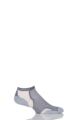 Mens and Ladies 1 Pair Experia By Thorlos Cushioned Running Micro Mini Crew Socks - Grey